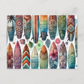 Carte Postale Aquarelle Surboards (Devant)