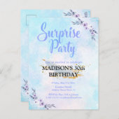 Carte Postale Aquarelle Surprise Party Pastel (Devant / Derrière)
