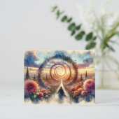 Carte Postale Aquarelle Surreal Floral Portal (Debout devant)