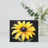 Carte Postale Aquarelle Susan aux yeux noirs jaune vif (Debout devant)