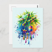 Carte Postale Aquarelle Tanabata Tree (Devant / Derrière)