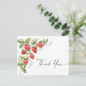 Carte Postale Aquarelle tendance Meadow Merci fraise (Debout devant)
