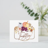 Carte Postale Aquarelle Thanksgiving Floral Inspiration (Debout devant)