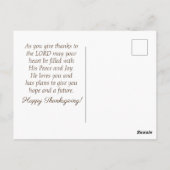 Carte Postale Aquarelle Thanksgiving Floral Inspiration (Dos)