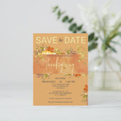 Carte Postale Aquarelle Thanksgiving Rustic Green & Feuille (Debout devant)