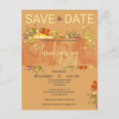Carte Postale Aquarelle Thanksgiving Rustic Green & Feuille (Devant)
