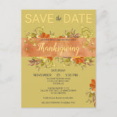 Carte Postale Aquarelle Thanksgiving Rustic Green Feuilles (Devant)