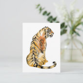 Carte Postale Aquarelle Tiger assis (Debout devant)