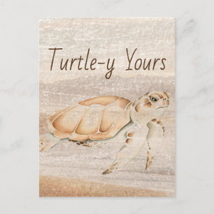 Carte Postale Aquarelle Tortue de mer Totalement (tortue)