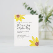 Carte Postale Aquarelle tournesol sauvage Floral Jaune Mariage (Debout devant)