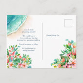 Carte Postale Aquarelle Tropical Beach Wedding Enregistrer la da (Dos)