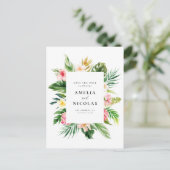 Carte Postale Aquarelle Tropical Botanical Frame Enregistrer la (Debout devant)