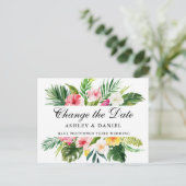 Carte Postale Aquarelle Tropical Floral Change La Date (Debout devant)