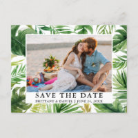 Aquarelle Tropical Green Photo Enregistrer La Date