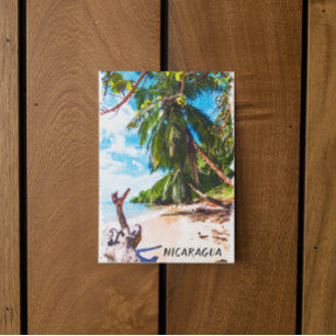 Carte Postale Aquarelle Tropical Nicaragua Beach Travel