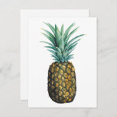 Carte Postale Aquarelle tropicale d'ananas (Devant / Derrière)