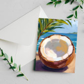 Carte Postale Aquarelle tropicale de Coconut Beach