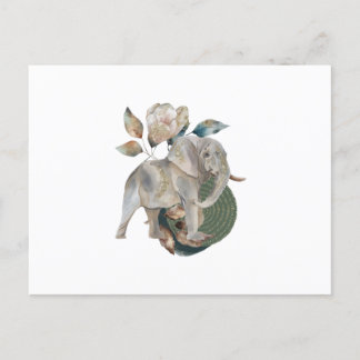 Carte Postale Aquarelle tropicale des éléphants