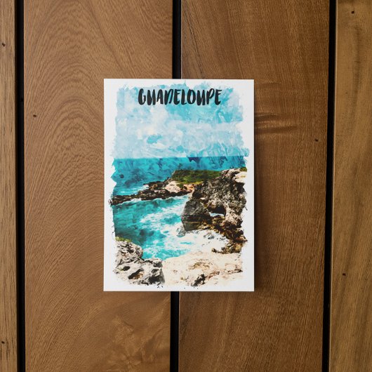 Carte Postale Aquarelle tropicale Guadeloupe Caraïbes
