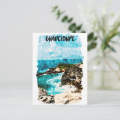 Carte Postale Aquarelle tropicale Guadeloupe Caraïbes (Debout devant)