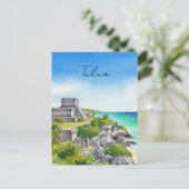 Carte Postale Aquarelle Tulum Mexico (Debout devant)