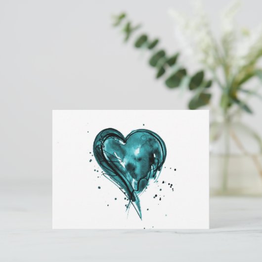 Carte Postale Aquarelle turquoise (Debout devant)