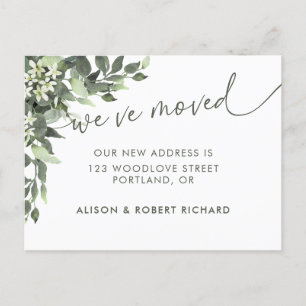 Carte Postale Aquarelle Verdure Script Moving Faire-part