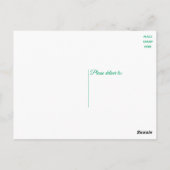 Carte Postale Aquarelle Vert Feuille Merci feuille Vintage (Dos)