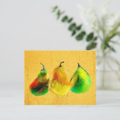 Carte postale aquarelle verte de poire (Debout devant)