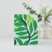 Carte Postale Aquarelle verte Feuille (Debout devant)