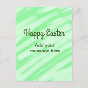 Carte Postale Aquarelle verte heureux Pâques ajouter le message