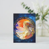 Carte postale aquarelle vibrante de fille (Debout devant)