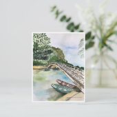 Carte Postale Aquarelle, Vietnam, paysage de la province de Ninh (Debout devant)