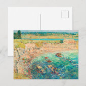 Carte Postale Aquarelle vintage Beach Cliff Art (Devant / Derrière)