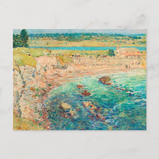 Carte Postale Aquarelle vintage Beach Cliff Art (Devant)