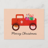 Carte Postale Aquarelle vintage Camion Cadeaux (Devant)