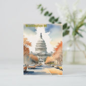 Carte Postale Aquarelle Vintage Washington DC (Debout devant)