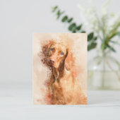 Carte Postale Aquarelle Vizsla (Debout devant)