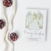 Carte Postale Aquarelle Whimsical Angel Joyeux Script de Noël