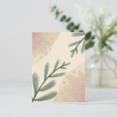 Carte Postale Aquarelle Whimsical Boho Feuilles botaniques (Debout devant)