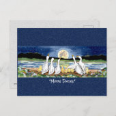 Carte postale Aquarelle Whimsical Duck Duckkklun (Devant / Derrière)