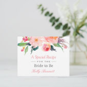 Carte Postale Aquarelle Whimsical Fête des mariées Florale Recet (Debout devant)