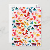 Carte Postale Aquarelle Whimsical Rainbow Forest Butterfly (Devant / Derrière)