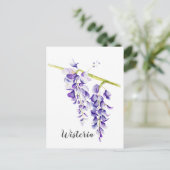 Carte Postale Aquarelle Wisteria Botanique (Debout devant)