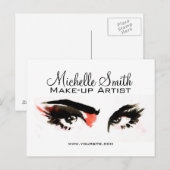 Carte Postale Aquarelle yeux de foudre extension maquillage marq (Devant / Derrière)