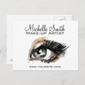 Carte Postale Aquarelle yeux de foudre extension maquillage marq (Devant / Derrière)