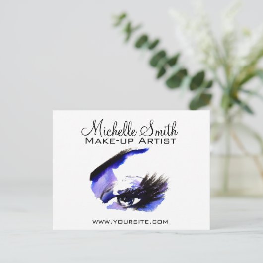 Carte Postale Aquarelle yeux de foudre extension maquillage marq (Debout devant)