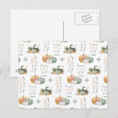 CARTE POSTALE AQUARELLES CITROUILLES ET GOURDES (Devant / Derrière)