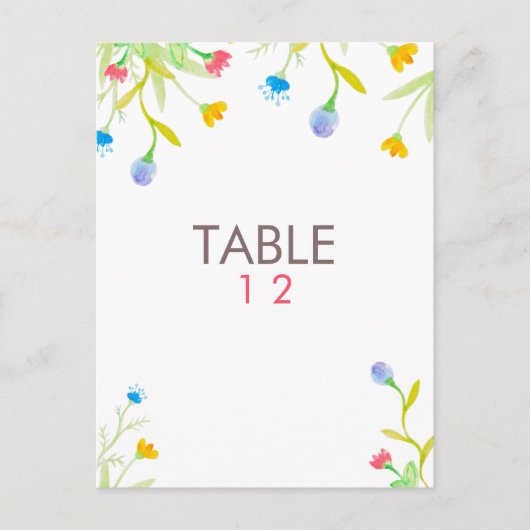 Carte Postale Aquarelles colorées Fleurs d'été (Devant)