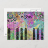 Carte Postale Aquarelles cool Plaques Piano coloré (Devant / Derrière)